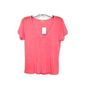 Sundry NWT Small 4/6 Pop Peach Scoop Neck Tee